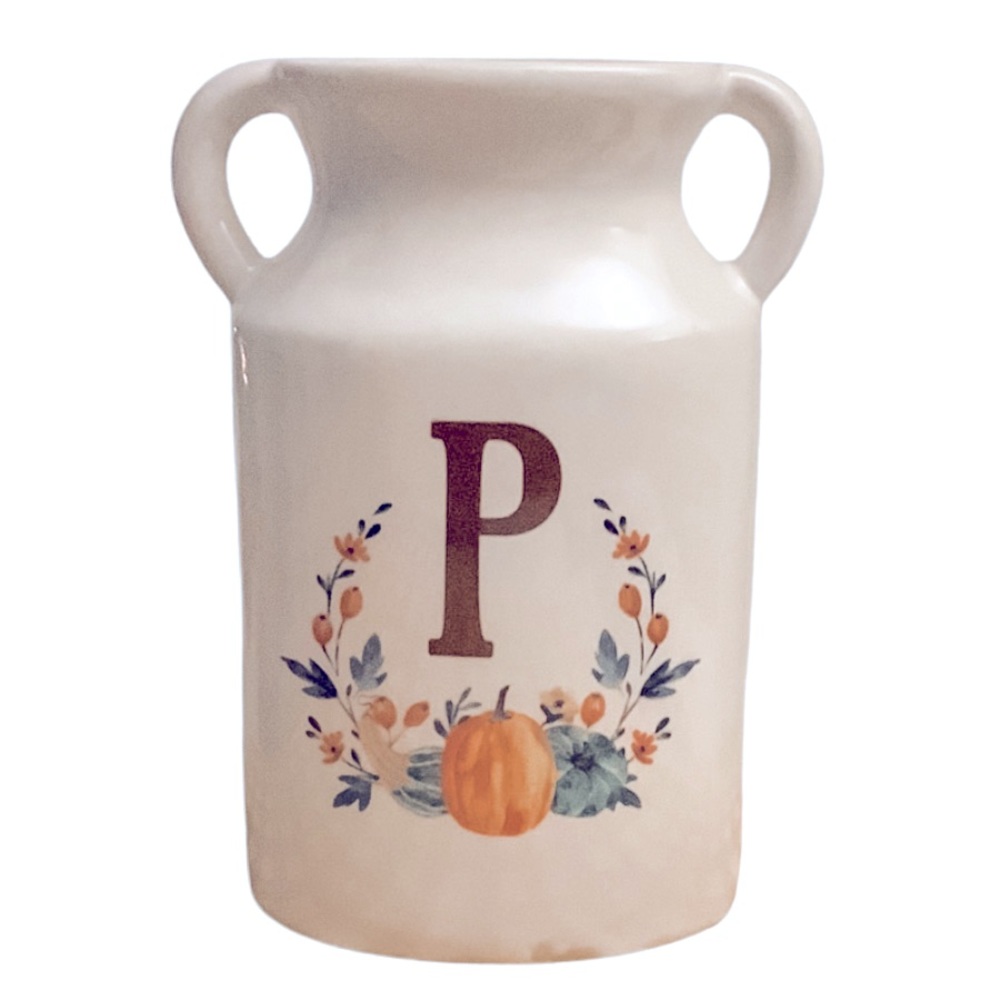 Monogram Vase Letter “P“- Ashland Fall